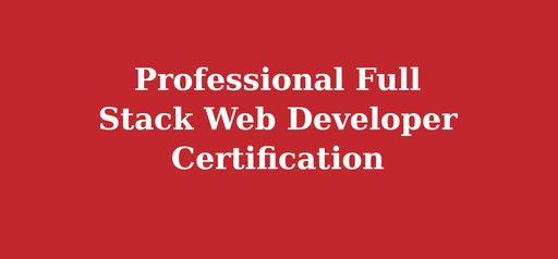 Professional Full stack Web Developer Certification